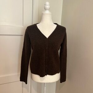 J Crew Women's V-Neck Brown Button-Front Sweater